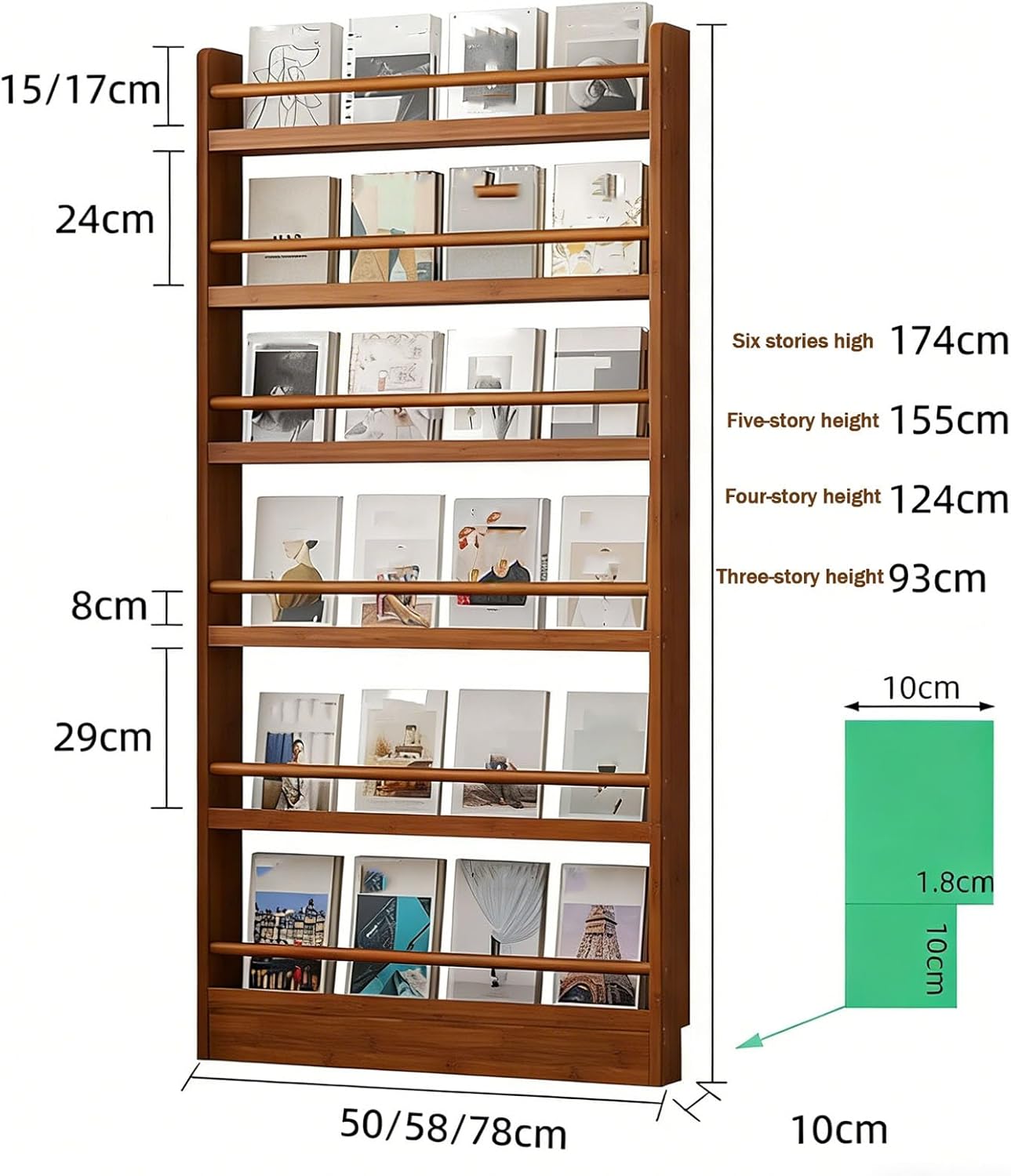 ロング本棚 60cm幅 ロング本棚 60幅 BR⁄WH ロング本棚 幅60 高